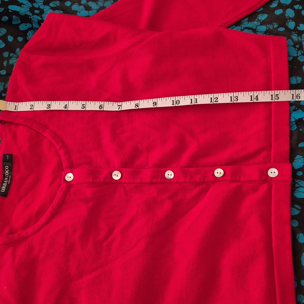Red Button-Up Cardigan - Picture 9 of 12